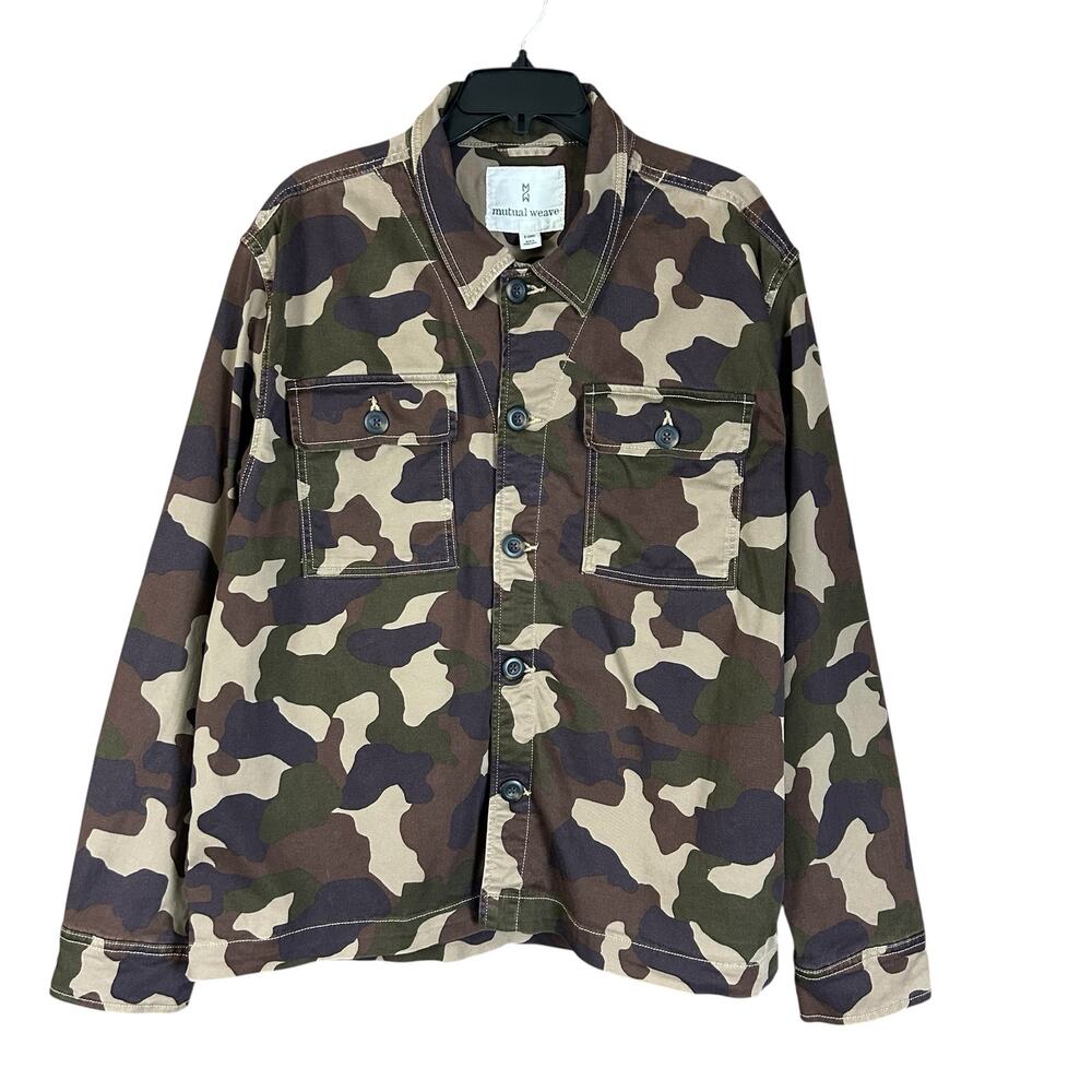 Mutual Weave Mens Field Jacket Size X-Large Woodland Camouflage Outdoors Utility